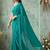 teal embellished sequinned poly georgette saree