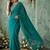 teal embellished sequinned poly georgette saree