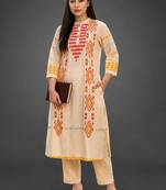 tailored women printed kurta with trousers