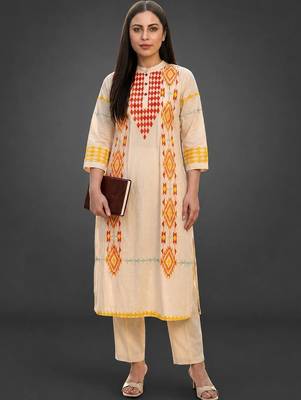 tailored women printed kurta with trousers 2