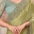 green women sequinned pure chiffon saree