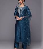 tailored women embroidered kurta with trousers with dupatta