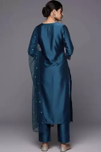 tailored women embroidered kurta with trousers with dupatta