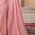 Pink women solid embroidered satin designer saree