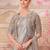silver embellished sequinned satin saree