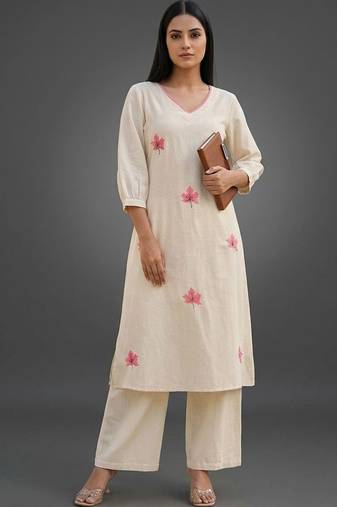 tailored women printed kurta with palazzos