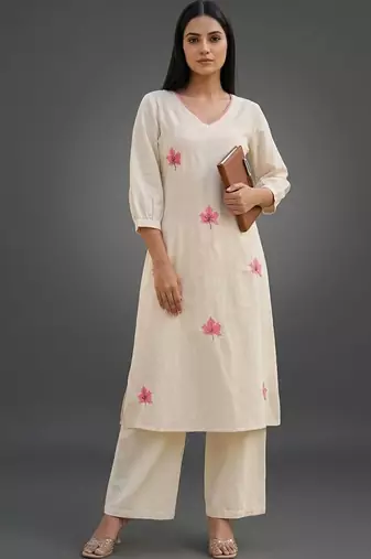 tailored women printed kurta with palazzos