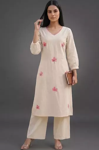 tailored women printed kurta with palazzos