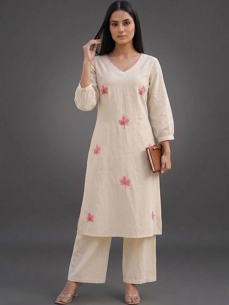 tailored women printed kurta with palazzos
