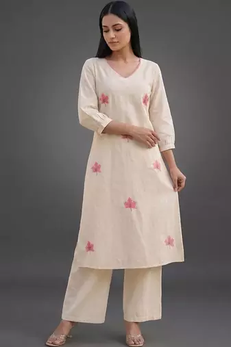 tailored women printed kurta with palazzos