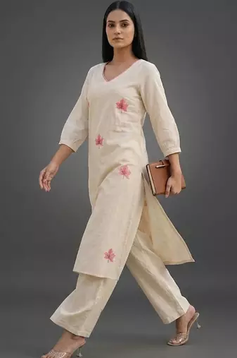 tailored women printed kurta with palazzos