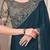 teal embellished sequinned satin saree