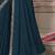 teal embellished sequinned satin saree