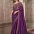 purple sequinned pure georgette saree