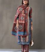 formal women printed kurta with palazzos with dupatta