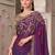 purple sequinned pure georgette saree