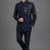 Midnight blue embroidered bandhgala set