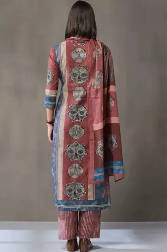 formal women printed kurta with palazzos with dupatta