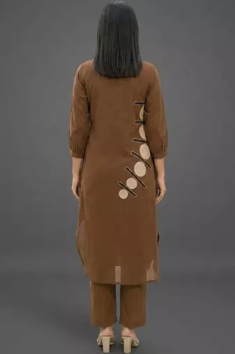 tailored women printed kurta with trousers
