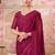 Maroon striped sequinned satin saree
