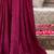 Maroon striped sequinned satin saree