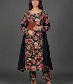 workwear women printed kurta with trousers with dupatta