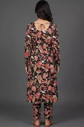 workwear women printed kurta with trousers with dupatta
