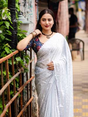 White woven design designer saree 2
