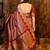 Maroon ethnic motifs woven design zari banarasi saree