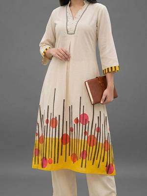 tailored women printed kurta with palazzos 3