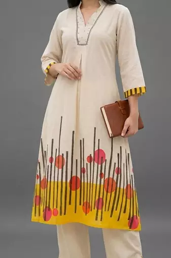tailored women printed kurta with palazzos