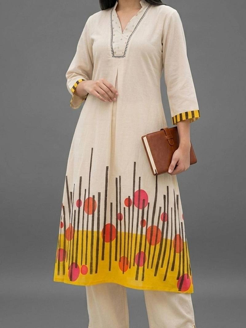 tailored women printed kurta with palazzos