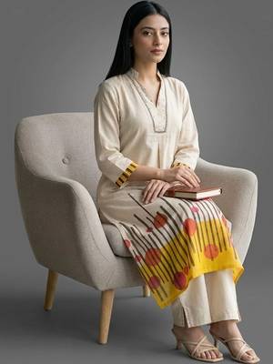 tailored women printed kurta with palazzos 1