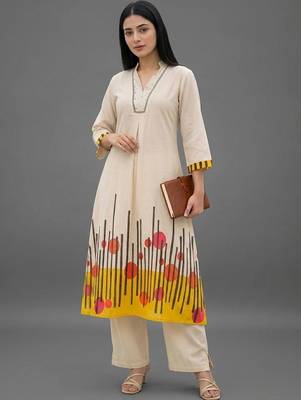 tailored women printed kurta with palazzos 6