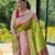 Green woven design zari silk blend paithani saree