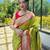 Green woven design zari silk blend paithani saree