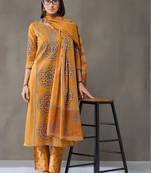 everyday workwear women printed kurta with trousers with dupatta