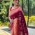 Magenta magenta ethnic motifs woven design zari paithani saree