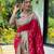 Pink woven design zari paithani saree