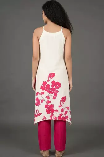 structured women printed kurta with palazzos