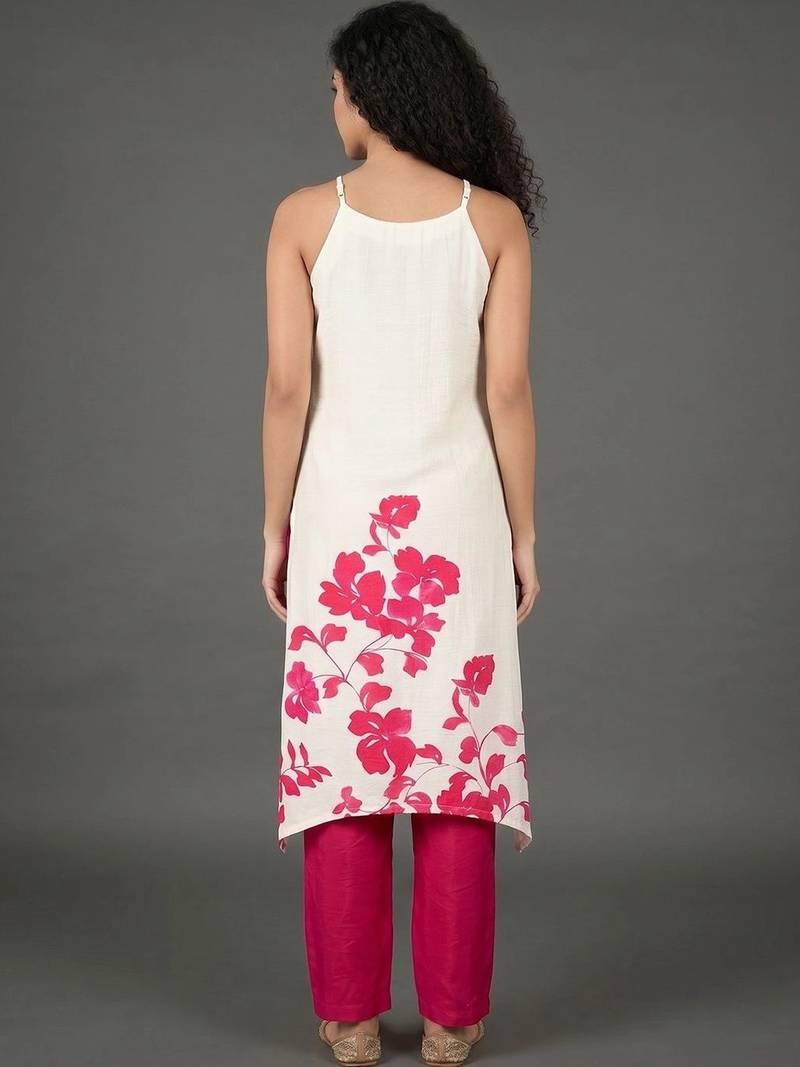 structured women printed kurta with palazzos