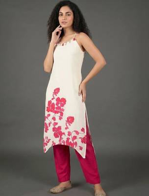 structured women printed kurta with palazzos 5
