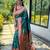 teal woven design zari silk blend paithani saree