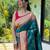 teal woven design zari silk blend paithani saree