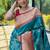 teal woven design zari silk blend paithani saree