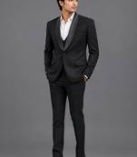 Black embroidered shawl lapel tuxedo set
