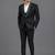 Black embroidered shawl lapel tuxedo set