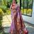 lavender lavender conversational woven design zari detailed paithani saree