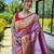 lavender lavender conversational woven design zari detailed paithani saree
