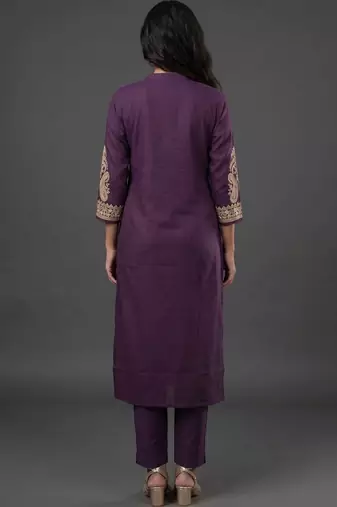 tailored women embroidered kurta with trousers